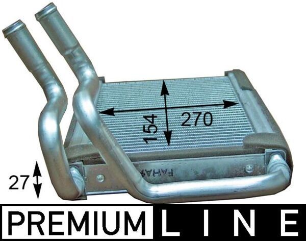 MAHLE Výmenník tepla vnútorného kúrenia AH 205 000P Kúrenie / Ventilácia Hyundai H1 Travel: Výmenník tepla vnútorného kúrenia MAHLE AH 205 000P