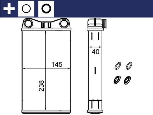 MAHLE Heater matrix AH 239 000S AH 239 000S MAHLE heater matrix MAZDA BT-50