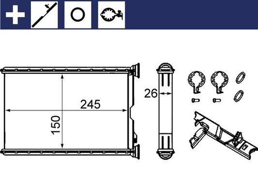 MAHLE Wymiennik ciepła, ogrzewanie wnętrza AH 242 000S MAHLE AH 242 000S Nagrzewnice BMW 1 Hatchback (E87)
