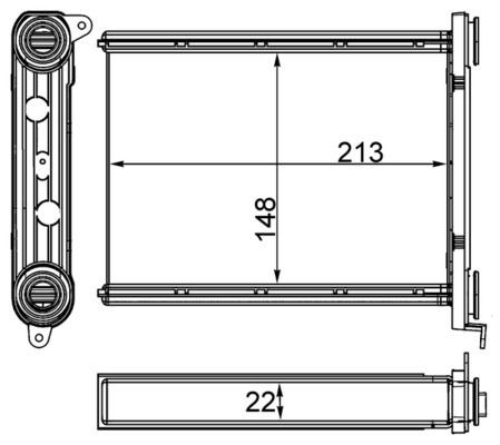 MAHLE Heater matrix AH 259 000S MAHLE AH 259 000S genuine Renault Trafic 3 Van heater matrix price