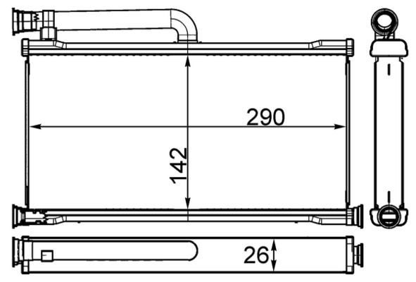 MAHLE Εναλλάκτης θερμότητας, θέρμανση εσωτερικού χώρου AH 261 000S MAHLE AH 261 000S Εναλλάκτης θερμότητας Audi A6 4f γνήσια τιμες