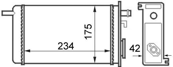 MAHLE Permutador de calor, aquecimento do habitáculo AH 44 000S MAHLE AH 44 000S Radiador de sofagem RENAULT Express Van baratos