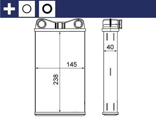 MAHLE Siltummainis, Salona apsilde AH 7 000S Salona apsildes radiators Audi 8E5, B6 AH 7 000S MAHLE