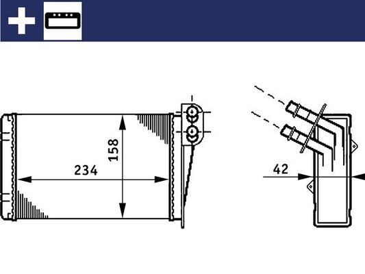 MAHLE Výmenník tepla vnútorného kúrenia AH 73 000S MAHLE AH73000S Výmenník tepla vnútorného kúrenia Renault Kangoo KW cena