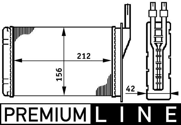 MAHLE Siltummainis, Salona apsilde AH 74 000P MAHLE AH74000P Salona apsildes radiators Lancia PRISMA orģinālās