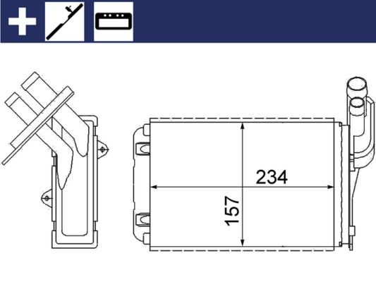 MAHLE Lämmityslaitteen kenno AH 99 000S MAHLE AH 99 000S RENAULT 20 Hatchback lämmityskenno