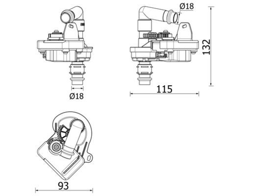 MAHLE Heater control valve AVS 8 000P AVS 8 000P MAHLE heater control valve for KIA CEE'D