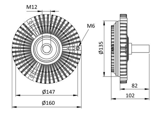 MAHLE Koppeling, radiateurventilator CFC 29 000S Mercedes-Benz 123-serie Ventilator koppeling MAHLE CFC 29 000S