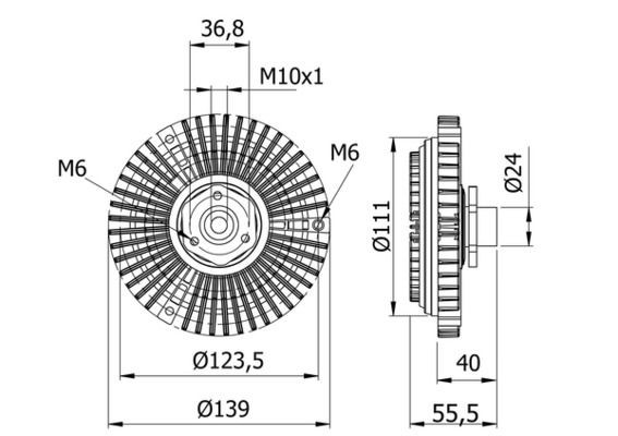 MAHLE Kobling, kølerventilator CFC 46 000S Køleventilator kobling MAHLE Citroën XSARA CFC 46 000S