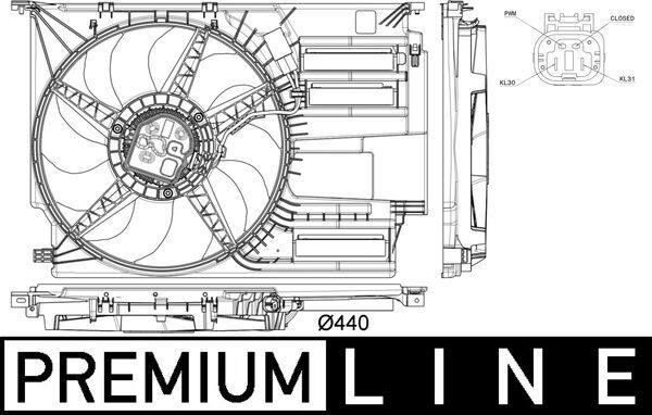 MAHLE Radiatora ventilators CFF 402 000P MAHLE Radiatora ventilators CHEVROLET CFF 402 000P