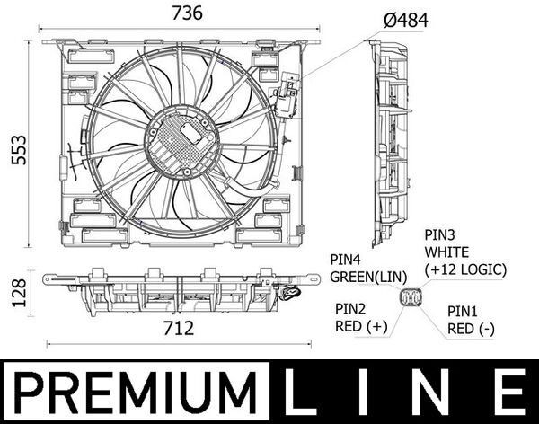 Radiaatori ventilaator MAHLE CFF 535 000P MAHLE CFF 535 000P BMW 5. Seeria 2025 Radiaatori ventilaator
