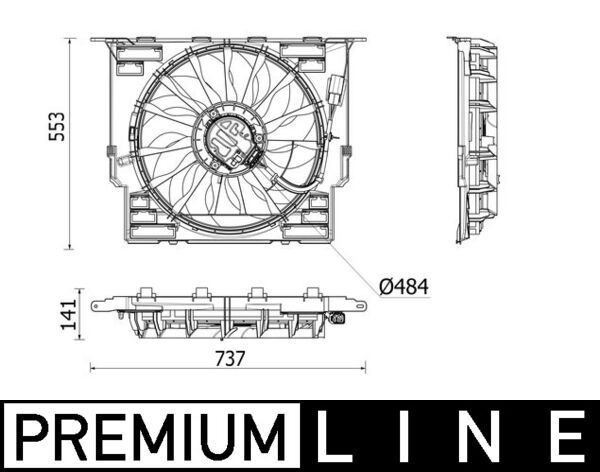 Radiaatori ventilaator MAHLE CFF 543 000P MAHLE CFF 543 000P BMW 5. Seeria 2025 Radiaatori ventilaator