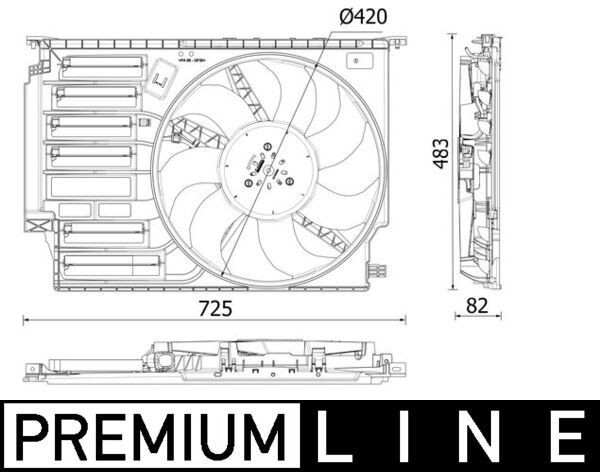 MAHLE Ventilátor chladenia motora CFF 548 000P CFF 548 000P Ventilátor chladiča MINI COUNTRYMAN MAHLE