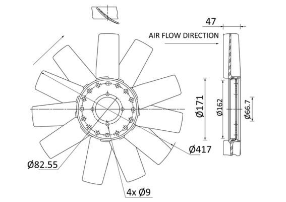MAHLE Hélice du ventilateur de refroidissement moteur CFW 90 000P Helice moto ventilateur du radiateur moteur BMW MAHLE CFW 90 000P