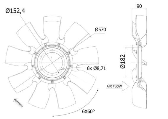 MAHLE Vifte, kjølevifte CFW 93 000P MAHLE Ventilatorhjul, motorkjøling OPEL CFW 93 000P