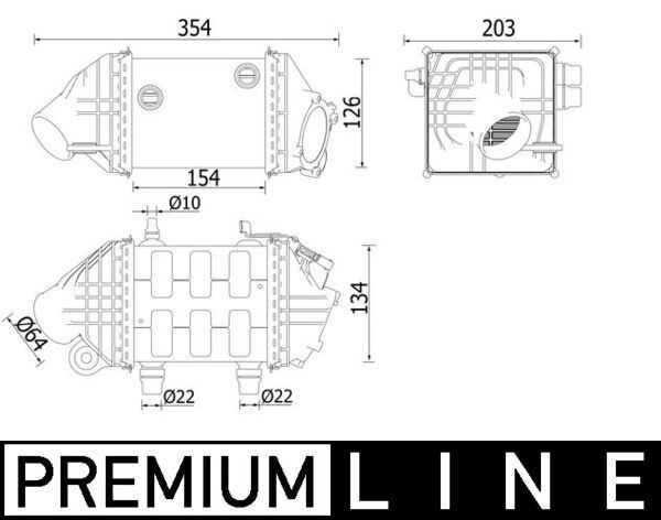 MAHLE Chladič plniaceho vzduchu CI 225 000P MAHLE CI 225 000P Chladič plniaceho vzduchu
