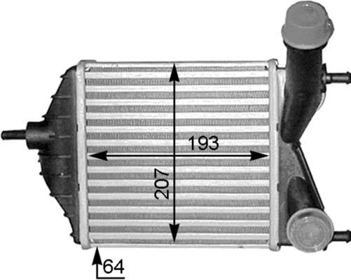 Intercooler MAHLE CI 378 000S MAHLE CI 378 000S: Intercooler Fiat PUNTO 2007