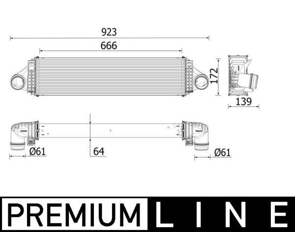 MAHLE Intercooler CI 550 000P VOLVO V70 MAHLE turbo intercooler CI550000P