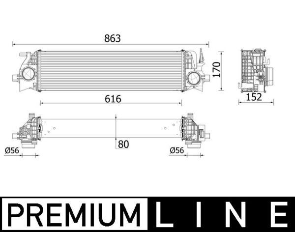 Intercooler MAHLE CI 554 000P MAHLE CI 554 000P Intercooler VOLVO V60 2020