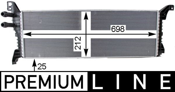 MAHLE Lage temperatuurkoeler, intercooler CIR 9 000P MAHLE CIR 9 000P Intercooler Transporter T6 originele prijs