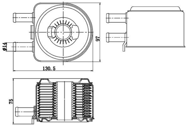 MAHLE Oliekøler, motorolie CLC 176 000S Olieradiator MAHLE LANCIA CLC 176 000S