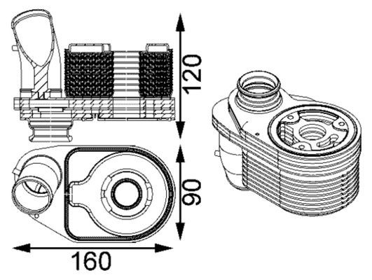 MAHLE Oljekjøler, motorolje CLC 203 000S Oljekjøler MAHLE Dodge RAM CLC 203 000S