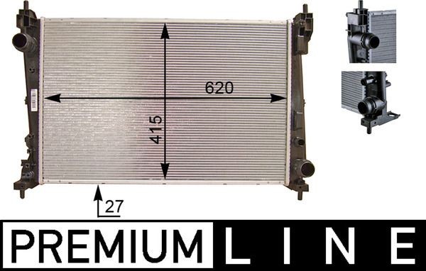 MAHLE Jäähdytin, moottorin jäähdytys CR 1112 000P Fiat Punto Evo jäähdytin MAHLE CR 1112 000P