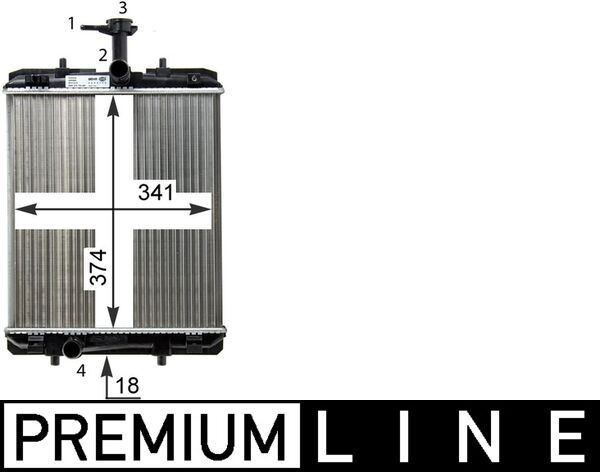 Radiador, arrefecimento do motor MAHLE CR 1114 000P MAHLE CR 1114 000P Radiador arrefecimento do motor Toyota AYGO 2013