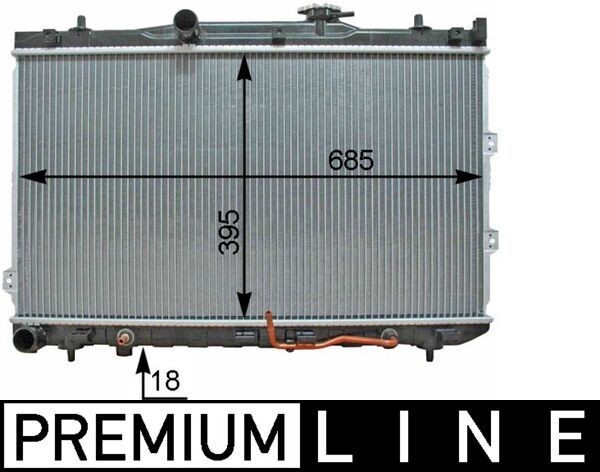 Radiateur MAHLE CR 1336 000P MAHLE CR 1336 000P: Radiateur, koelvloeistof Kia CERATO 2009