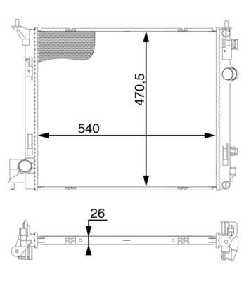 MAHLE Radiatore motore CR 1594 000S MAHLE CR 1594 000S Radiatore acqua Nissan X-Trail T32 originale prezzo
