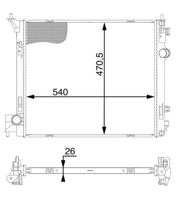 MAHLE Radiatore motore CR 1595 000S MAHLE CR 1595 000S Radiatore Nissan X-Trail T32 originale prezzo