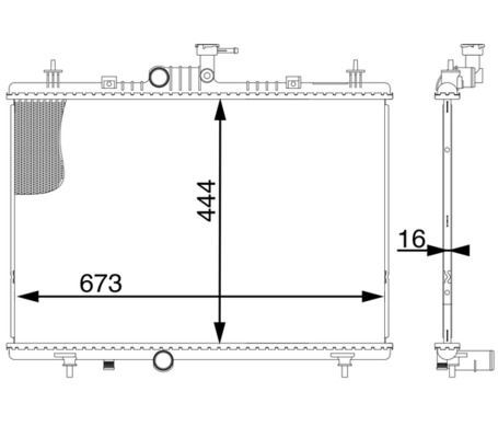 MAHLE Radiator, motorkjøling CR 1606 000S Radiator MAHLE JEEP CR 1606 000S