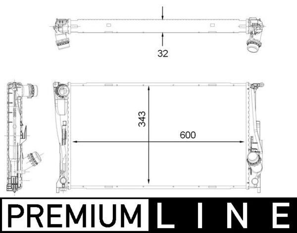 MAHLE Ψυγείο, ψύξη κινητήρα CR 1923 000P MAHLE CR 1923 000P Ψυγειο νερου BMW E84 γνήσια τιμες
