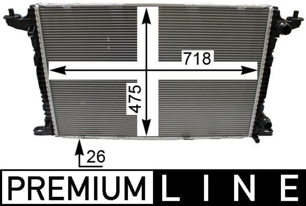 MAHLE Køler, motorkøling CR 2179 000P CR 2179 000P Radiator FORD GALAXY MAHLE