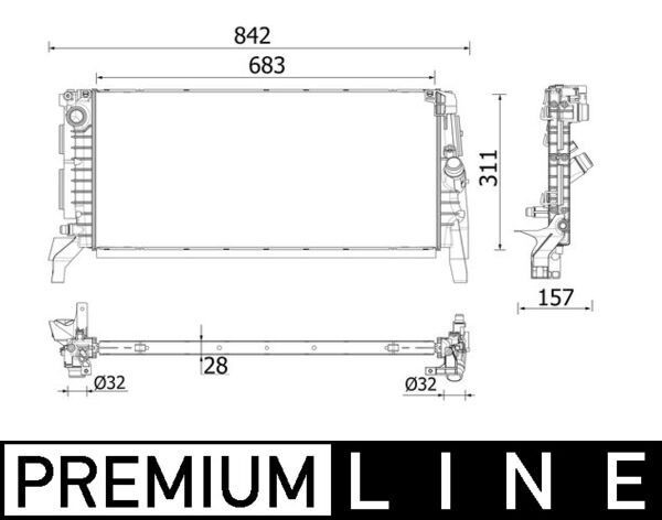 MAHLE Radiaator, mootorijahutus CR 2201 000P MAHLE CR2201000P Radiaator BMW X2 originaal