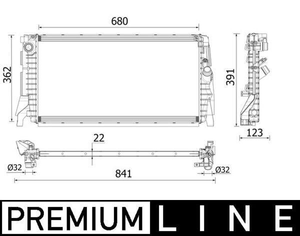 MAHLE Radiator, motorkjøling CR 2279 000P Radiator motor BMW F45 CR 2279 000P MAHLE