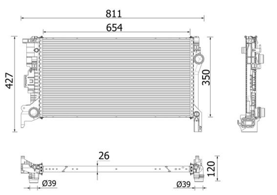 MAHLE Chladič motora CR 2335 000P Chladič vody MAHLE 480 E CR 2335 000P lacné