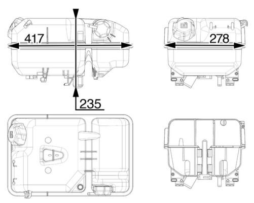 MAHLE Depósito de expansão, líquido de refrigeração CRT 237 000P Depósito de líquido de refrigeração MAHLE Seat Mii CRT 237 000P