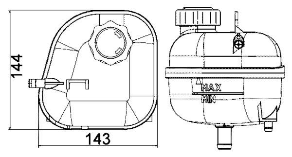 MAHLE Expansionskärl CRT 85 001S CRT 85 001S MAHLE Kylvätskebehållare Alfa Romeo