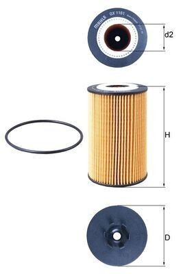 Oljefilter MAHLE OX 1161D MAHLE OX 1161D: Motoroljefilter Mercedes CLK 2008