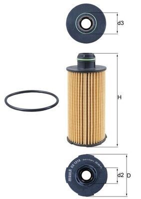 Oljefilter MAHLE OX 1219D MAHLE OX 1219D: Motoroljefilter Alfa Romeo GIULIA 2020