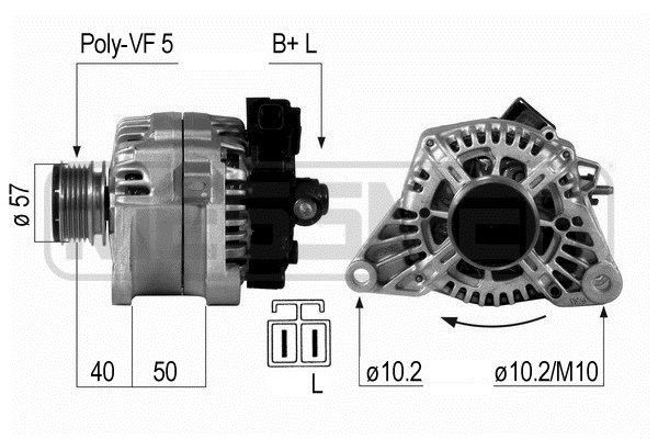 MESSMER Generator 210651A 210651A MESSMER växelströmsgenerator KIA CARENS