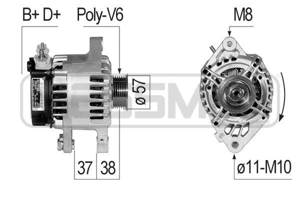 MESSMER Alternador 210830A Motor de arranque alternador PEUGEOT MESSMER 210830A
