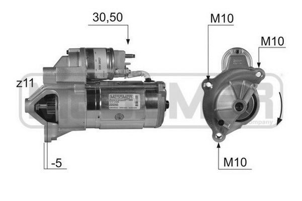 MESSMER Anlasser 220393A Anlasser MESSMER Citroën DS3 220393A