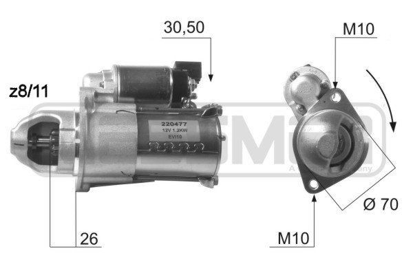 MESSMER Starter 220477A Starter MESSMER Kia SPORTAGE 220477A