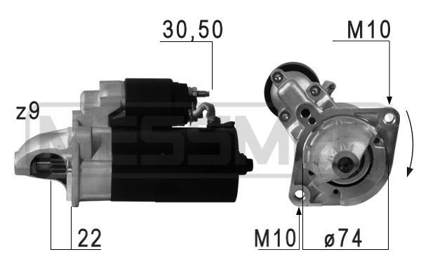 MESSMER Starter motor 220694A BMW 5 Series MESSMER starter motor 220694A
