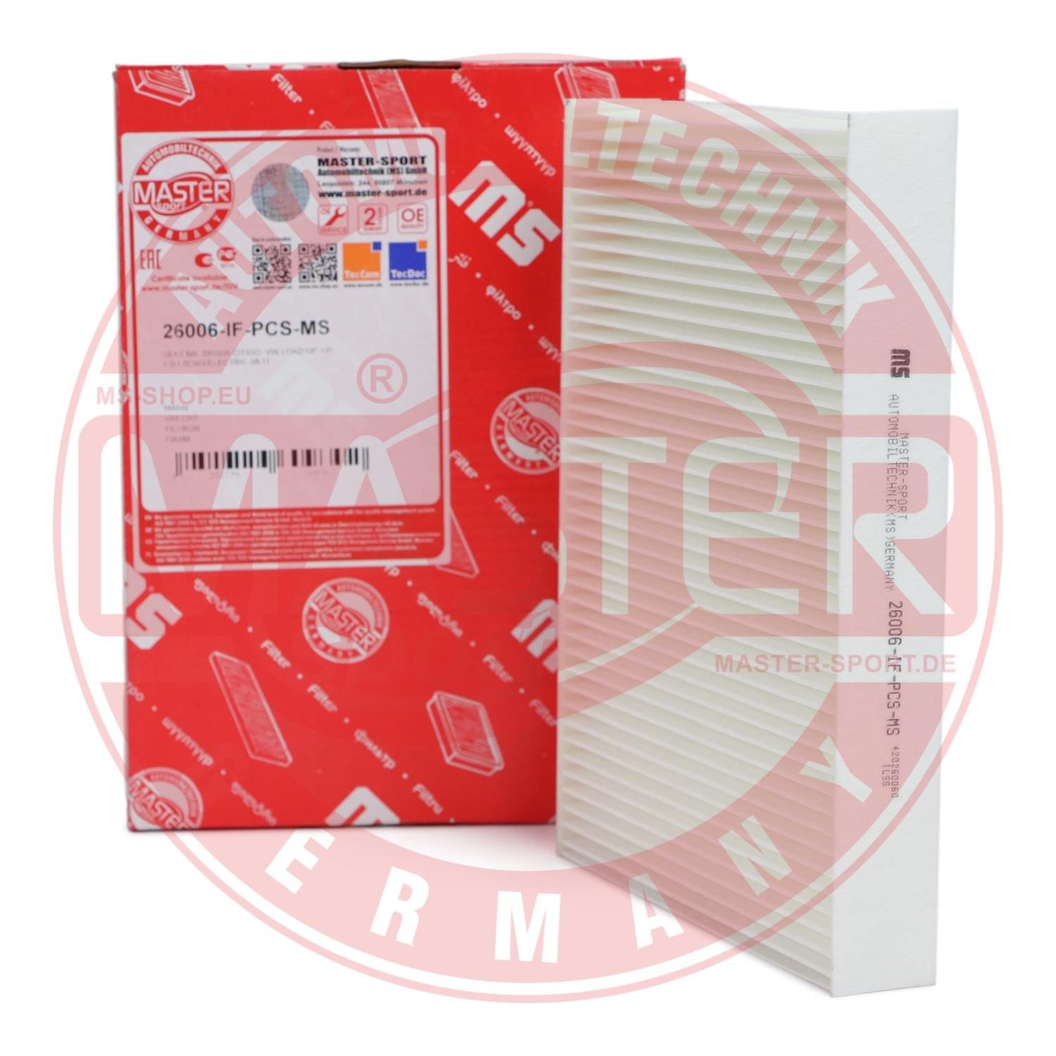 MASTER-SPORT Kupefilter 26006-IF-PCS-MS 26006-IF-PCS-MS MASTER-SPORT Klimafilter Skoda billige