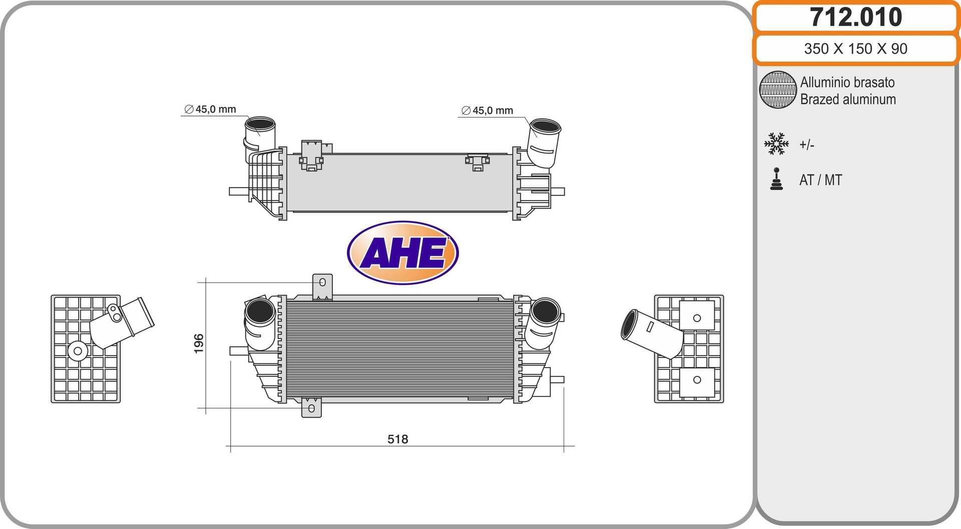 AHE Intercooler 712.010 Intercooler AHE ACCENT 712.010 baratos