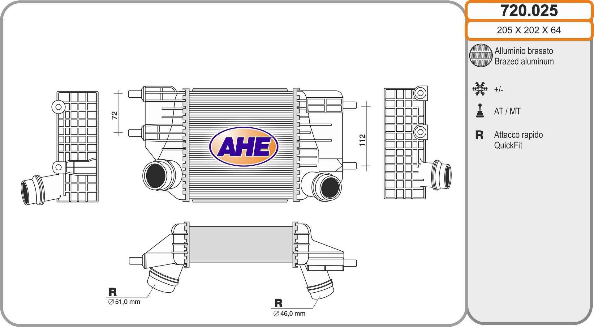 AHE Intercooler 720.025 720.025 Intercooler NISSAN X-TRAIL AHE