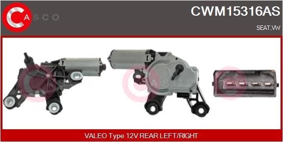 Vindusviskermotor CASCO CWM15316AS CASCO CWM15316AS: Vindusviskermotor Volkswagen SHARAN 1999